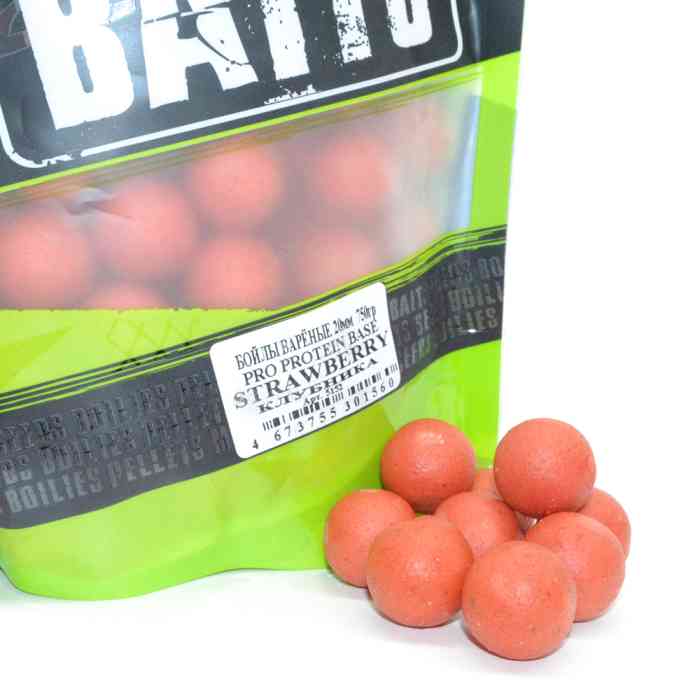Бойлы варёные MINENKO (Клубника) PRO PROTEIN PLUS STRAWBERRY 20мм (Zip-lock)