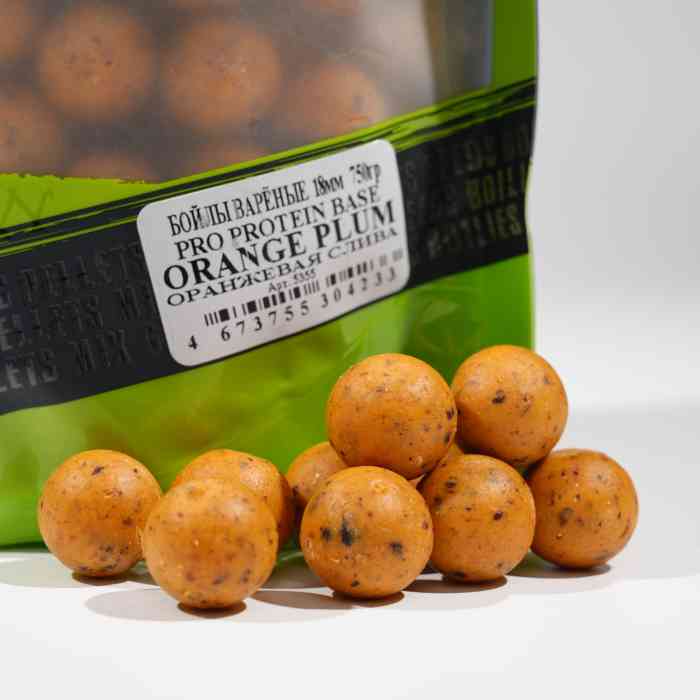 Бойлы варёные ОРАНЖЕВАЯ СЛИВА PRO PROTEIN+  д18 мм